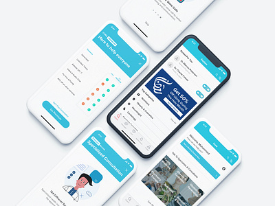 Cura App app arabic baby blue design doctors flat healthcare iphone ui ux vector