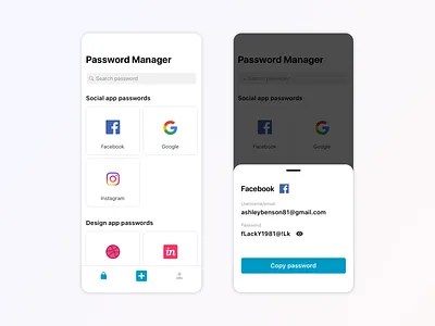 Daily UI - Gather the Passwords app clean concept dailyui design inspiration minimal native password manager security storage ui ui design ux ux design