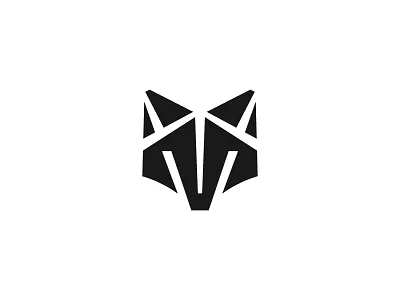 Fox animal black fox icon logo mark simple symbol white wild
