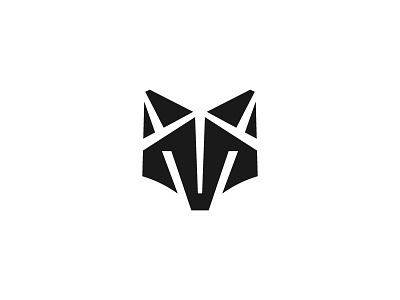 Fox animal black fox icon logo mark simple symbol white wild