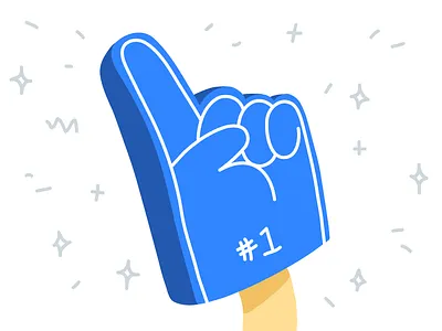 Number 1 blog drawing editorial fan flat foam finger foam hand hand hand drawn hands illustration illustrator line minimal number 1 sports supporter team vector win