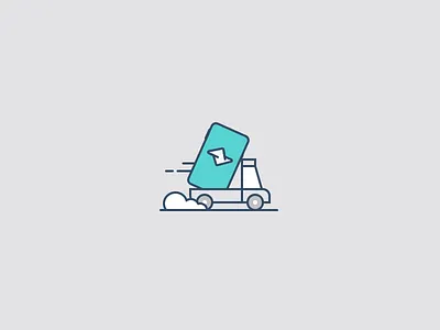 Mobile app on the road car mobile app truck