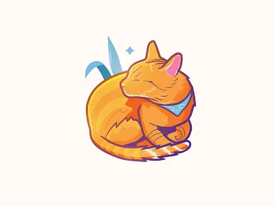 Sunshine cat illustration animals bread cat cat illustration cat kitten design gold illustration kitty logo marzec sun sunshine