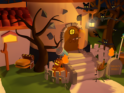 Halloween 3d art c4d character cinema4d design digitalart illustration lowpoly lowpolyart render