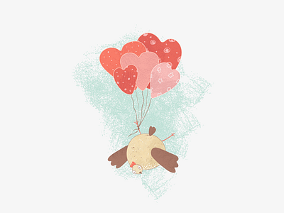 Happy Valentine's Day adobe art bird bird illustration brushes cartoon character character design children book illustration design draw drawing fanny flat illo illustration illustrator texture vector vector art