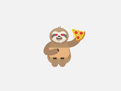 In a relationship with pizza chewy the sloth illustration love pizza sloth sticker sticker design valentine day valentines vday