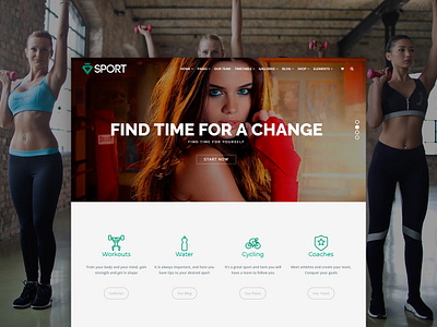 Front Page - Sport WordPress Theme agency design health landing page page builder performance plugins portfolio responsive site builder slider sport sport branding sporting team template theme web design web development wordpress