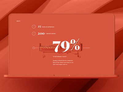 Rehab Ad+dict concept design for it company accordion menu peach ui