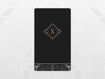 Tarot-sized Card Back art deco card orange pattern print sci fi