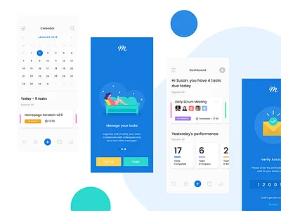Task Management UI Kit calendar collaboration dashboard ios project management saas task management template ui ui kit