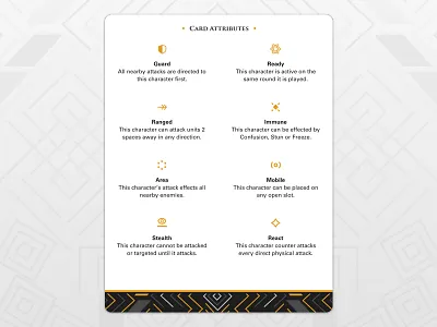 Player Aid Card art deco artdeco boardgame card card game icon orange pattern symbology univers