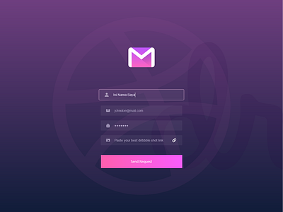 Zalepik | 4 Dribbble Invites Submit Page 4 dark dribbble invites mail page pink portofolio submit ui