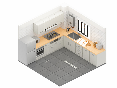 Kitchen 3d c4d kitchen