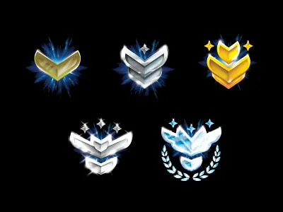 Progress badges badge bronze gold icon illustration logo set silver