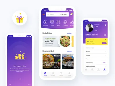 Deals App app bright clean deals design earn flat illustration loyalty offers points rewards typography ui ux visual
