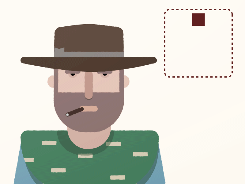 The Good's head rig 2d animation after effects character character animation cowboy flat design gif joysticks n sliders rig rigging vector west