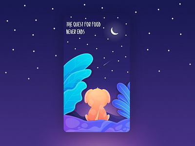 Stray Puppy looking into the night sky adobe cute animal design dog dog food dog grooming dog house dog icon drawing gradient illustration illustrator illustrator art illustrator cc night night sky stray vector