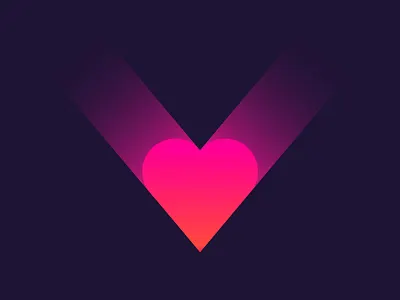 V for Valentine | Share and expand love day mark logo icon expansion space light lovers heart together connection date