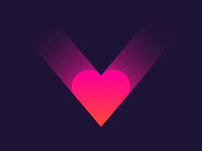 V for Valentine | Share and expand love day mark logo icon expansion space light lovers heart together connection date