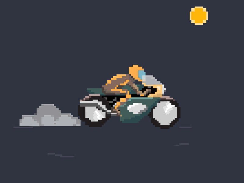 Desert Rider 8bit animation art cartoon desert design illustration motion motion designer motion graphics motorcycles pixel pixelart sf bay area