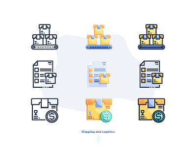 Shipping And Logistics icons app branding design flat icon illustration illustrator logo type ui vector web