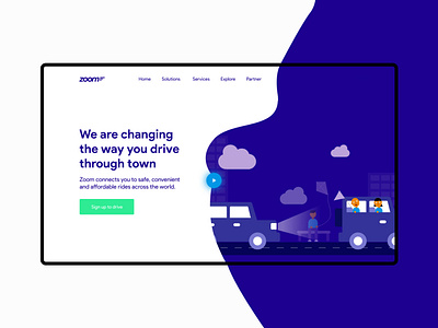 Zoom design flat illustration minimal transport ui ux vector web web desgin