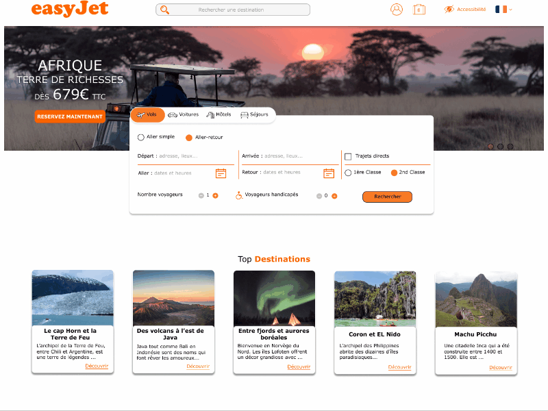 Easyjet branding design easyjet figma gif homepage homepage design icon landing page material design orange redesign travel ui ui ux design ux web webdesign website white