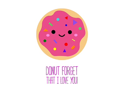 Happy Valentine's Day! card cute doughnut food illustration love pun punny valentine valentine card valentine day valentines vector