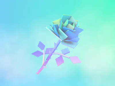 LoPoly Rose #2 3d design illustration low polygon lowpoly modelling motion design render rose