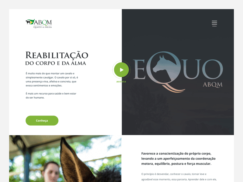 UI - Equoterapia clean split screen website