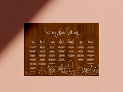 Chidi + James Seating Chart illustration seating chart sign wedding