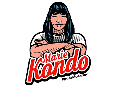 Marie Kondo. branding cartoon character culture design draw graphic design illustration illustration digital illustrator pop skull stay rotten texture type vector vector art