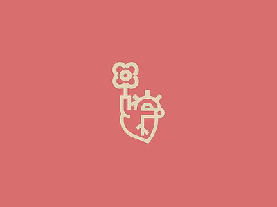 V Day flower geometry heart icon illustration lineart logo love mark minimal valentine valentine day