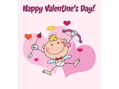 Valentine's Day Greeting Card baby cartoon character cupid design graphics greetingcard hittoon holiday illustration post card valentine valentine card