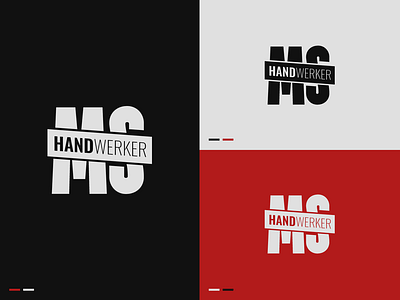 Handwerker MS - Logo Shots black brand identity branding flat logo grey handwerker icon icon logo identity illustrator logo logo design logotype logotype black white creative minimal logo design ms ms logo red vector wordmark