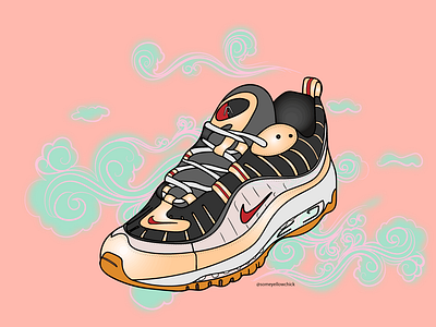 Nike AM98 Tribute aaliyah airmax98 art bubble design drawing illustration nike nike air nike air max sneaker sneaker art sneaker illustration sneakerhead sneakers vector