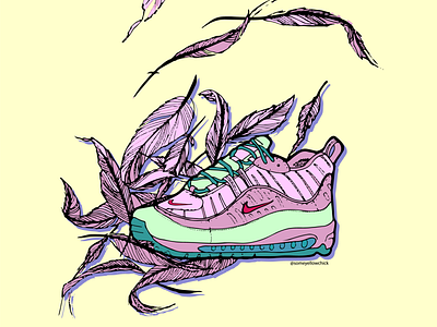 FlamingosWhat airmax98 art design drawing feather feathers flamingo flamingos illustration nike nike air nike air max pink flamingo vector vector art