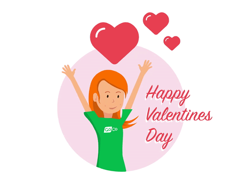 Happy Valentines Day! fun girl character illustration valentines day