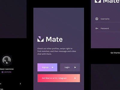 Mate - Dating Application app cards chat creative credit debit card dating dating app design friends finder mobile gesture google apple microsoft gradient hybrid illustration ios material network on boarding swipe ui unopie design agency user flow journey ux website