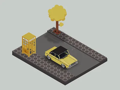 Isometric illustration (پیکان جوانان) illustration isometric illustration road tree