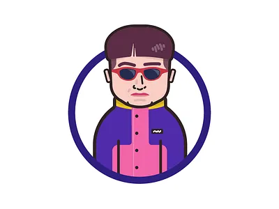 Oliver Tree badge hiphop illustration oliver tree rapper sticker