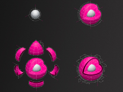 HP Toner Science illustration isometric vector