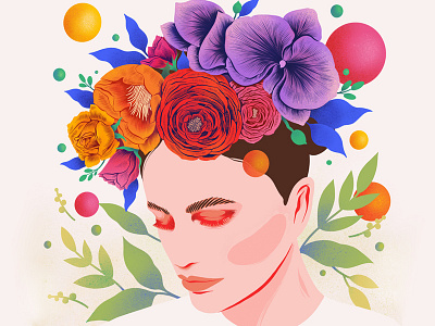 Flower Crown colour custom art flower crown illustration print procreate procreate art whimsical