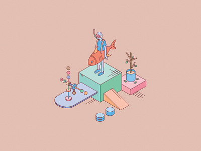 Display illustration isometric vector