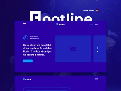 Rootline Wireframe UI Kit adobe kit photoshop prototype site templates ui ui ux web wireframe xd