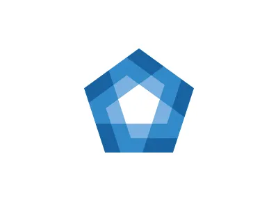Orenda Logo blue geometric logo logomark mark mathematical pentagon symmetrical transparency vector