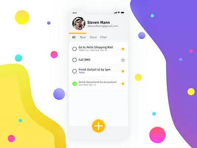DailyUI - 042 - To Do List calendar colorful reminder todo app todolist