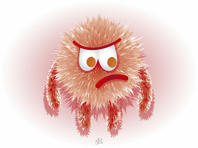 Red Binkos 3dart 3dillustration 5rdigital angry art binkos cute digital fur illustration illustrator monster red shadow vectorart