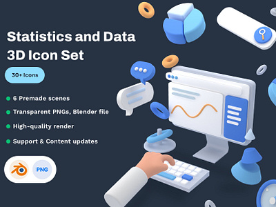 Statistics and Data 3D Icon Set