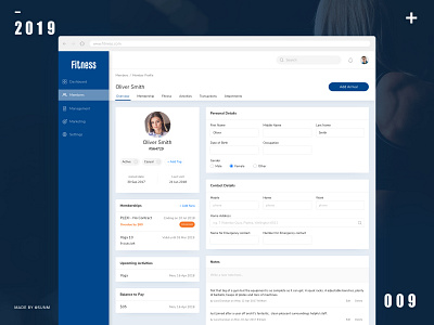 Gym management platform crm platform ui ux